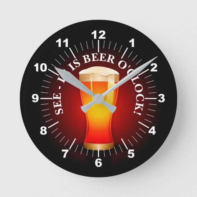 Reloj Redondo Mediano Es divertido beber cerveza o'Clock Time Beer Beer  (Anverso)