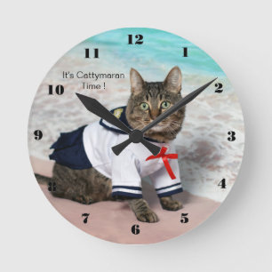 Reloj Redondo Mediano ¡Es hora de Cattymaran!
