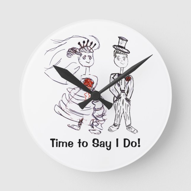 Reloj Redondo Mediano ¡Es hora de decir que lo hago! (Anverso)