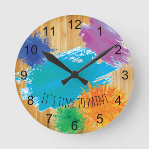 Reloj Redondo Mediano Es hora de Pintor Artista Pintor Pintura