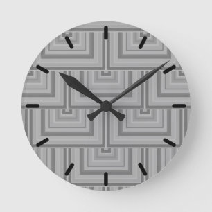 Reloj Redondo Mediano Escalas cuadradas grises