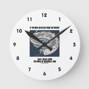 Reloj Redondo Mediano Escape From Present Walk Along Geological Time
