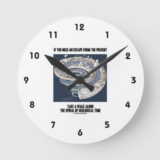 Reloj Redondo Mediano Escape From Present Walk Along Geological Time