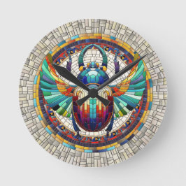 Reloj Redondo Mediano Escarabajo egipcio Scarab - Arte Mosaico