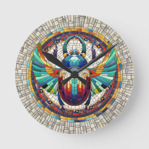Reloj Redondo Mediano Escarabajo egipcio Scarab - Arte Mosaico