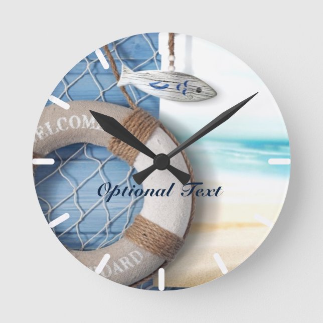 Reloj Redondo Mediano Escena de playa de Life Saver (Anverso)