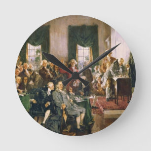 Reloj Redondo Mediano Escena en la firma de la Constitución