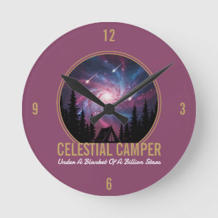 Reloj Redondo Mediano Escena Nocturna de la Galaxia del Campista Celesti