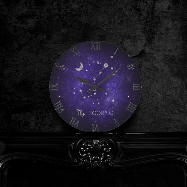 Reloj Redondo Mediano Escorpio púrpura zodiaco | Horoscopio Astrológico  (Subido por el creador)