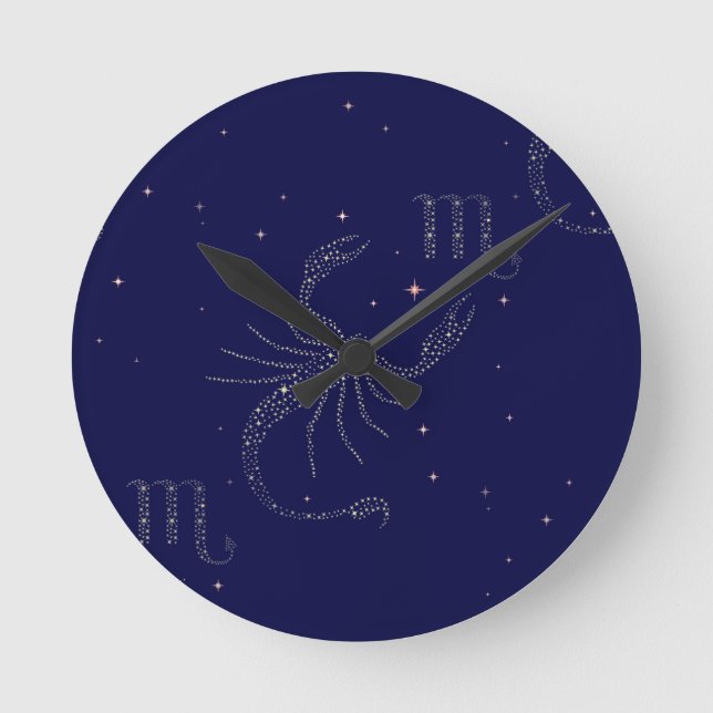 Reloj Redondo Mediano escorpión de estrellas (Anverso)