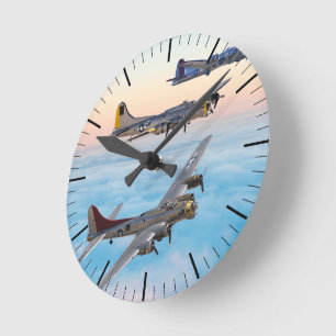 Reloj Redondo Mediano Escuadrón de bombarderos B-17 Flying FORTRESS