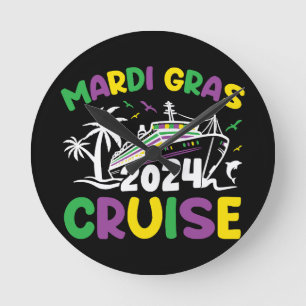 Reloj Redondo Mediano Escuadrón de crucero de Mardi Gras