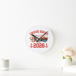 Reloj Redondo Mediano Escuadrón de Crucero Suiza Viaje de Vacaciones 202
