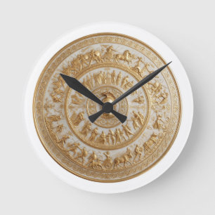 Reloj Redondo Mediano Escudo de Aquiles de porcelana estilo antiguo