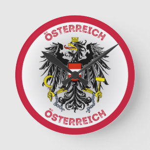 Reloj Redondo Mediano Escudo de armas de Austria en forma circular