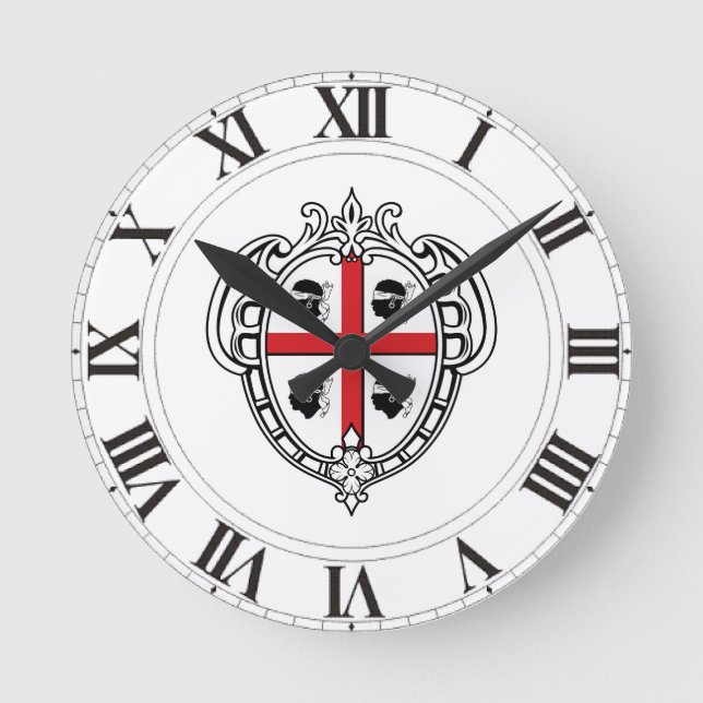 Reloj Redondo Mediano Escudo de armas de Cerdeña (Italia) (Anverso)