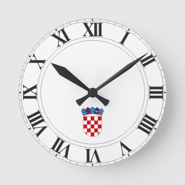 Reloj Redondo Mediano Escudo de armas de Croacia (Anverso)
