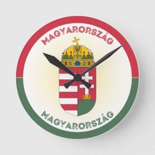 Reloj Redondo Mediano Escudo de Armas de Hungría en Forma Circular