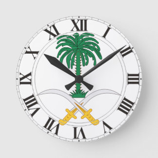 Reloj Redondo Mediano Escudo de armas de la Arabia Saudita