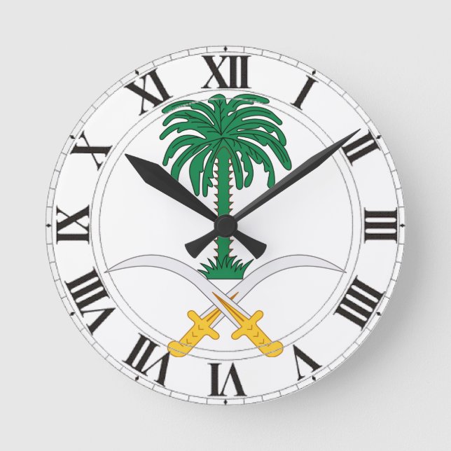 Reloj Redondo Mediano Escudo de armas de la Arabia Saudita (Anverso)
