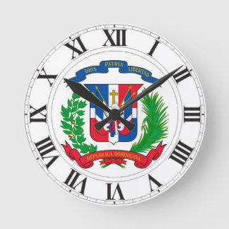 Reloj Redondo Mediano Escudo de armas de la República Dominicana
