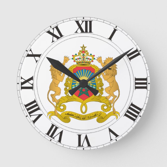 Reloj Redondo Mediano Escudo de armas de Marruecos (Anverso)