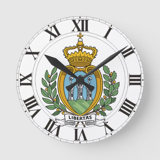 Reloj Redondo Mediano Escudo de armas de San Marino (Anverso)