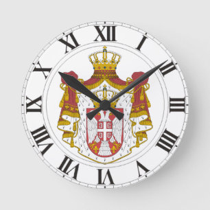 Reloj Redondo Mediano Escudo de armas de Serbia
