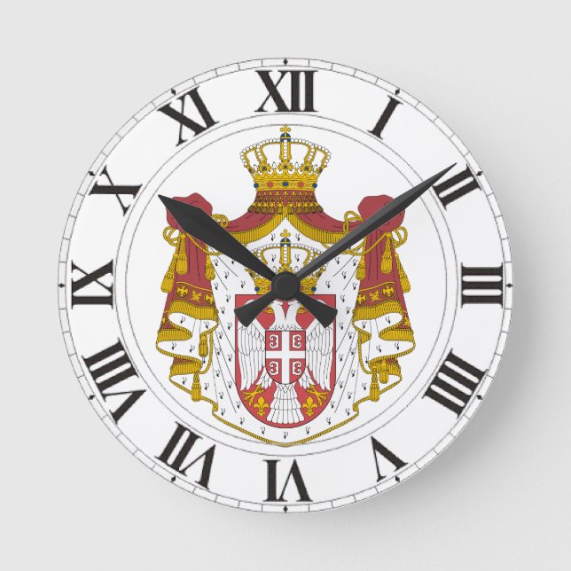 Reloj Redondo Mediano Escudo de armas de Serbia (Anverso)