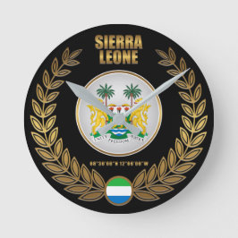 Reloj Redondo Mediano Escudo de armas de Sierra Leona