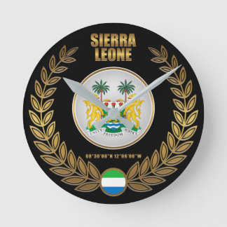 Reloj Redondo Mediano Escudo de armas de Sierra Leona