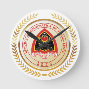 Reloj Redondo Mediano Escudo de armas de Timor Oriental