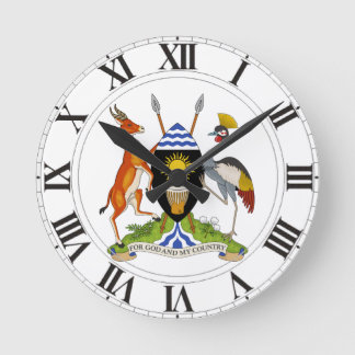 Reloj Redondo Mediano Escudo de armas de Uganda