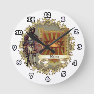 Reloj Redondo Mediano Escudo de Armas Familiar Apellido