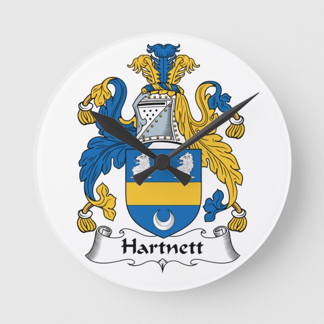 Reloj Redondo Mediano Escudo de la familia de Hartnett (Anverso)