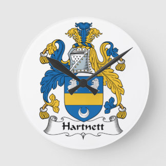 Reloj Redondo Mediano Escudo de la familia de Hartnett