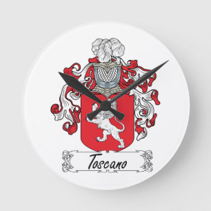 Reloj Redondo Mediano Escudo de la familia de Toscano