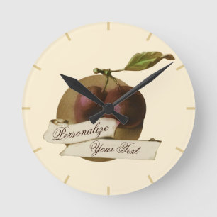 Reloj Redondo Mediano Escuela antigua de personalizable de ciruelas anti
