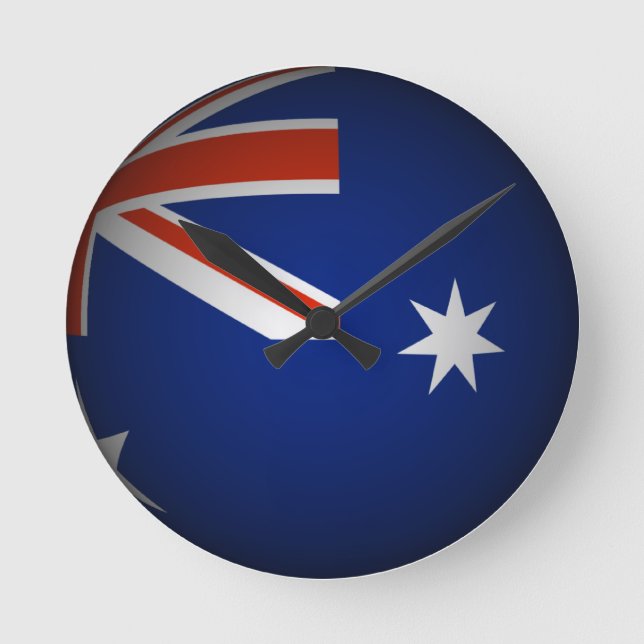 Reloj Redondo Mediano Esfera australiana de la bandera nacional, mirada (Anverso)