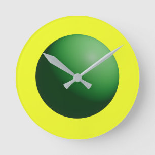 Reloj Redondo Mediano Esfera Verde sobre Amarillo