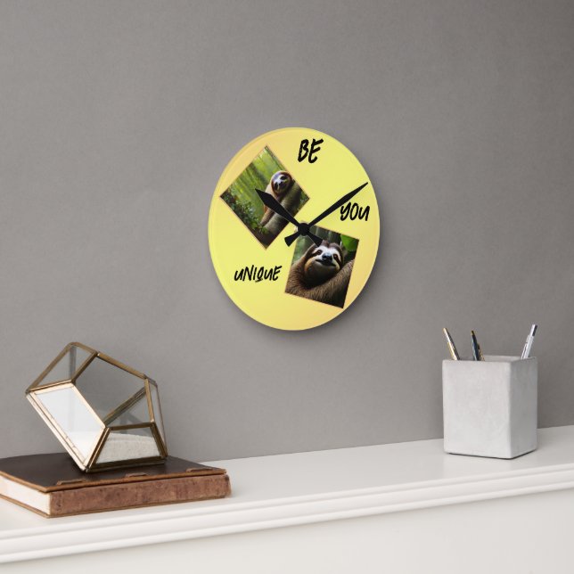 Reloj Redondo Mediano Eslogan "Sé Único", (Oficina)