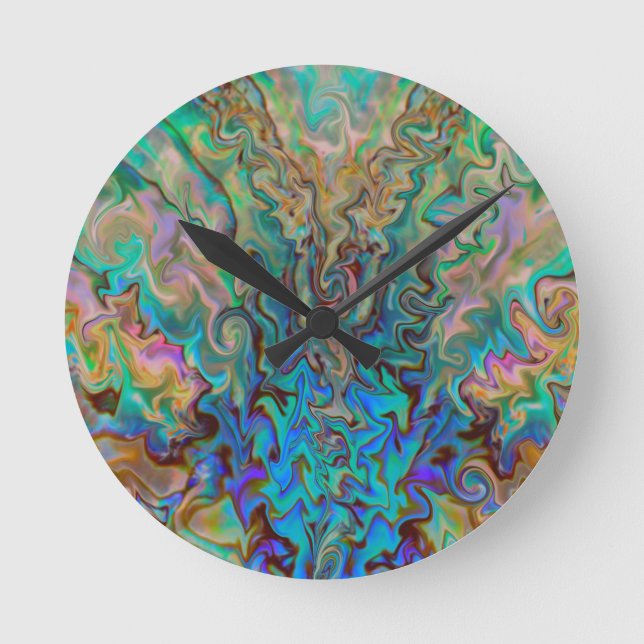 Reloj Redondo Mediano Esmeralda y rosa (Anverso)