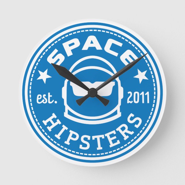 Reloj Redondo Mediano Espacio Hipsters Wall Clock (Anverso)