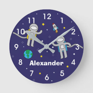 Reloj Redondo Mediano Espacio Ultraterrestre Astronauta Galaxia Personal