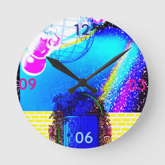 Reloj Redondo Mediano Espacio y tiempo  (Anverso)