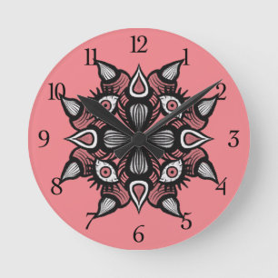 Reloj Redondo Mediano Espectacular arte de terror rosado Creencia Demonó
