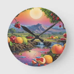 Reloj Redondo Mediano Espectro de fruta de color completo 1