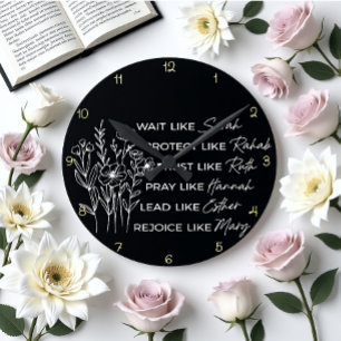 Reloj Redondo Mediano Espera como Sara Diseño de Virtudes Femeninas Cris