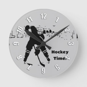 Reloj Redondo Mediano Esperando al Puck - Jugador de hockey