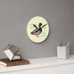Reloj Redondo Mediano Esperanto: Mi fartas bone, ĉar mi havas anason.